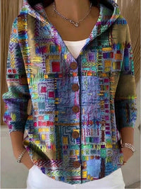 Johanne | Mønstret hættecardigan