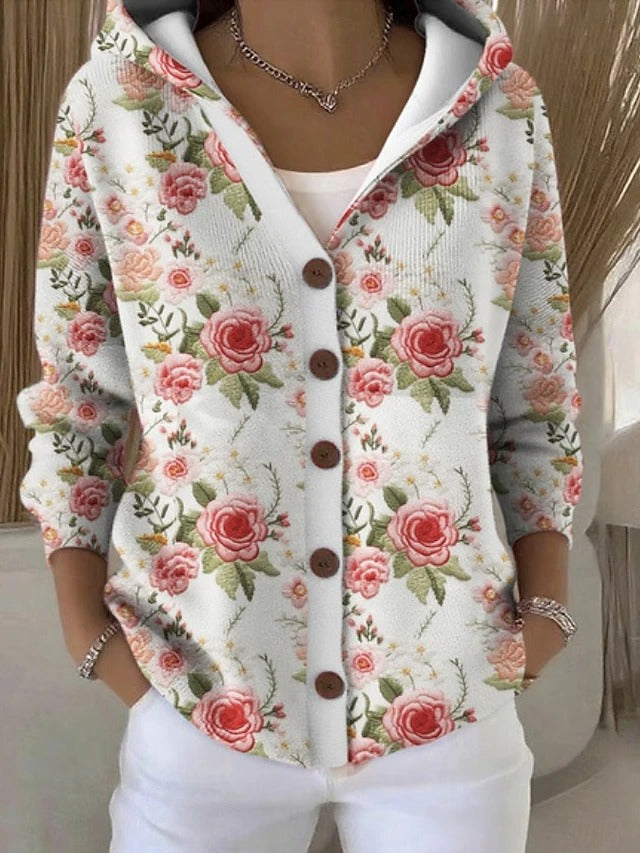 Johanne | Mønstret hættecardigan