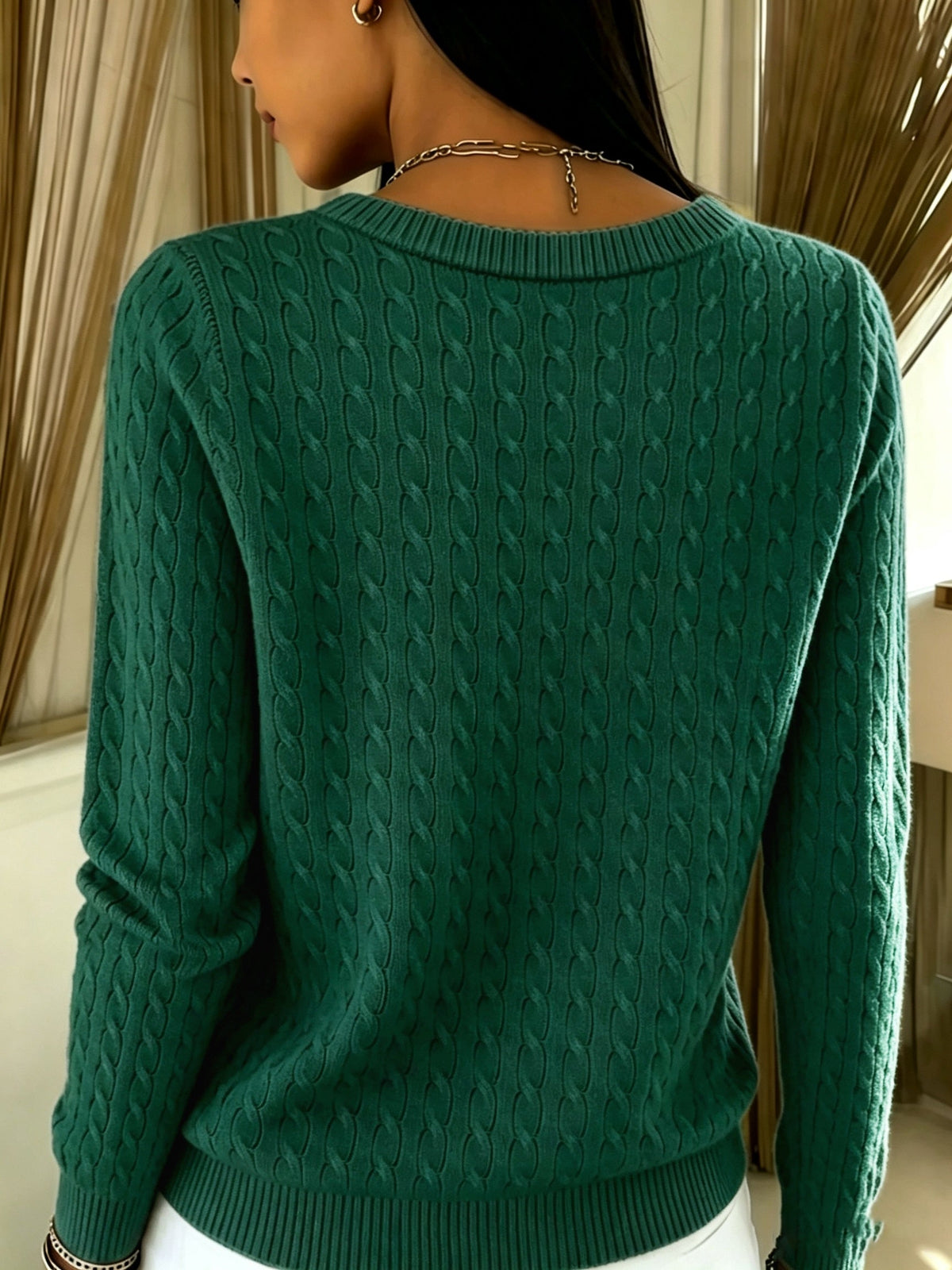Tilde | Kabelstrikket cardigan med knap