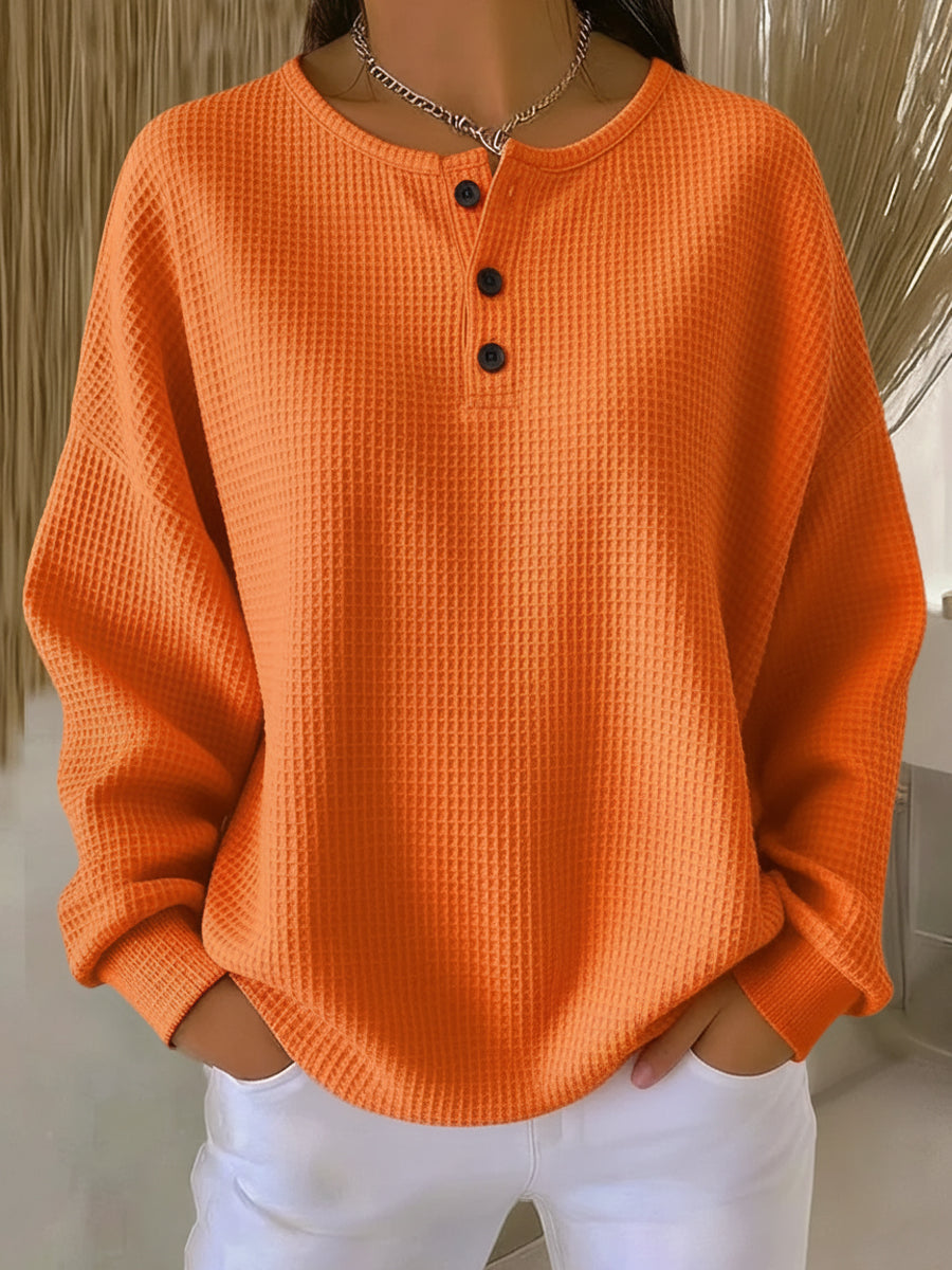 Tilde | Tekstureret henley-sweatshirt