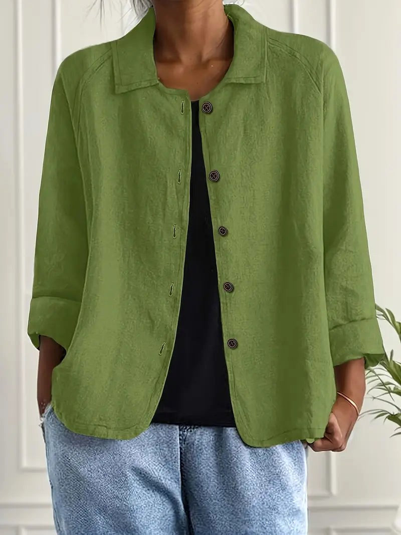 Calliste | Mosgrøn oversized skjortebluse