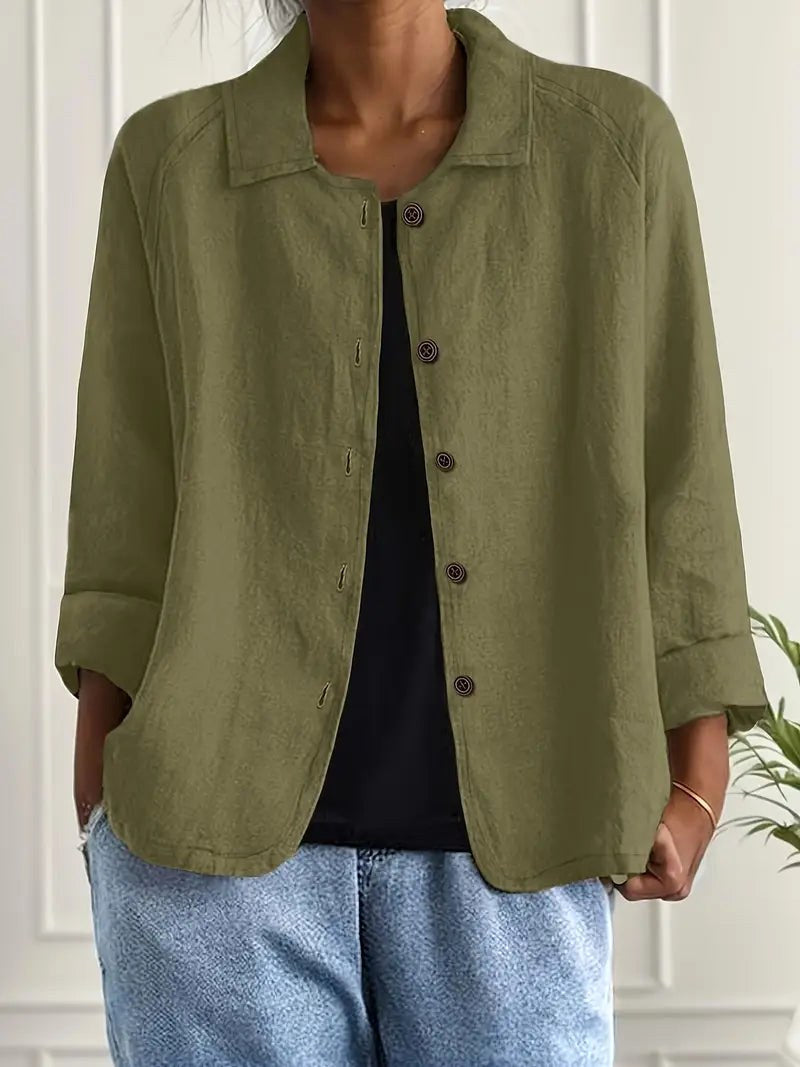 Aurelienne | Olivengrøn oversized skjortebluse