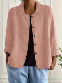 Zenaide | Rosa crinkle-skjortebluse med knapper