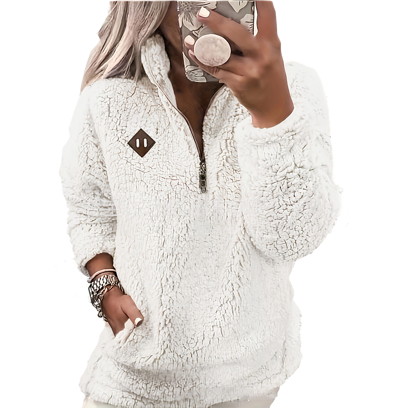 Liva | Lun oversized pullover med halv lynlås
