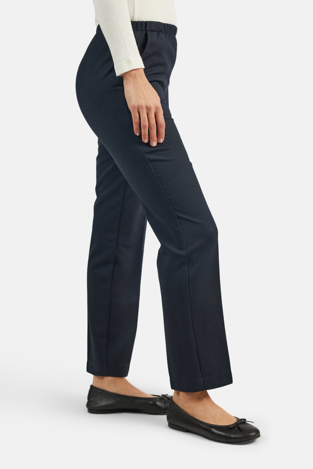 Anna Bukser - Navy - Regular Fit -  Elastik i Taljen