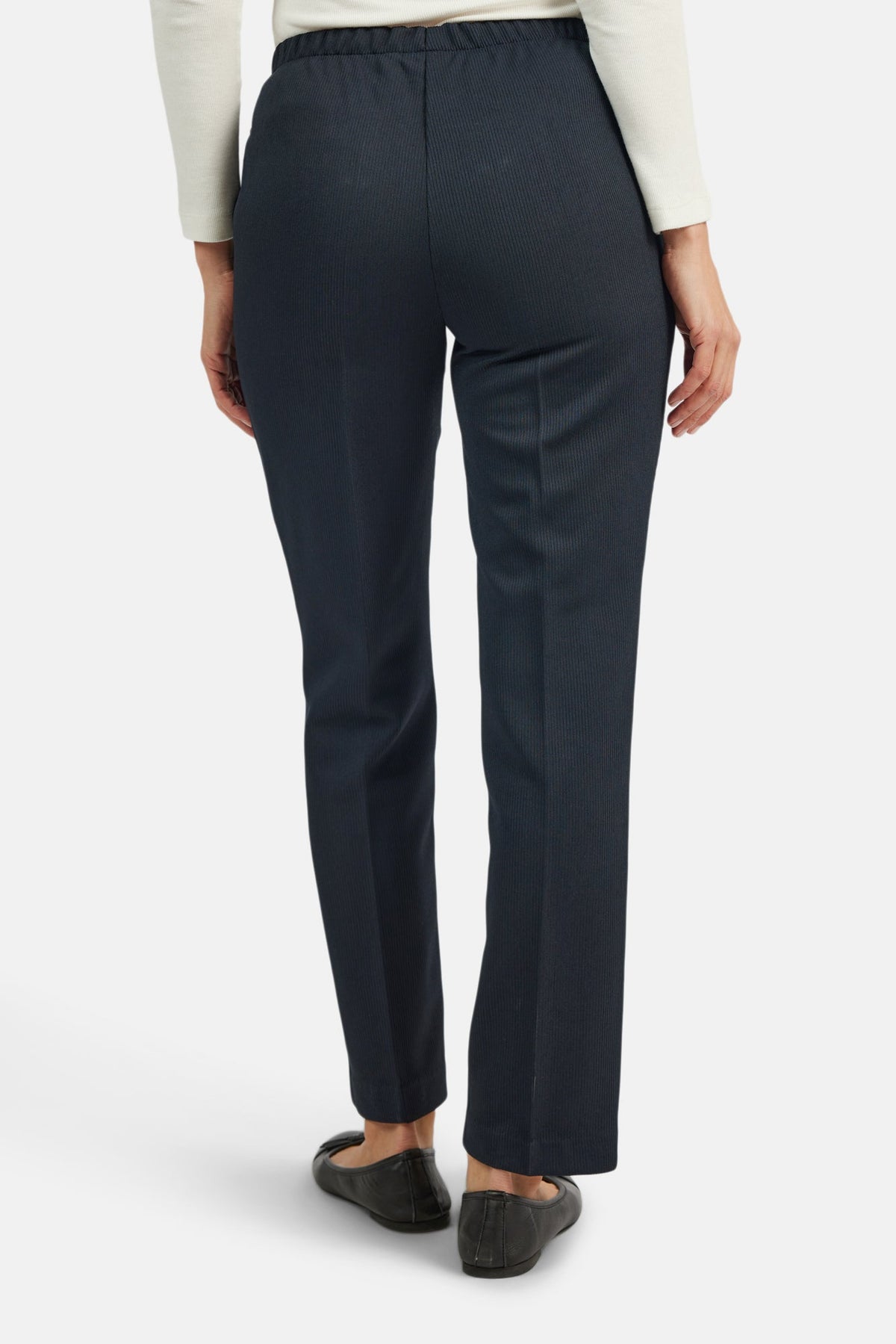 Anna Bukser - Navy - Regular Fit -  Elastik i Taljen