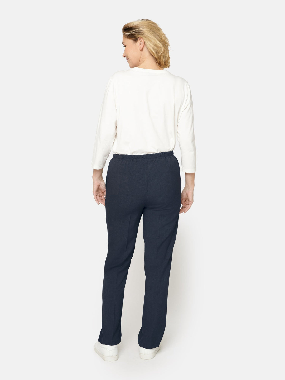 Sofie Bukser - Navy - Slim Fit / Elastik i Taljen