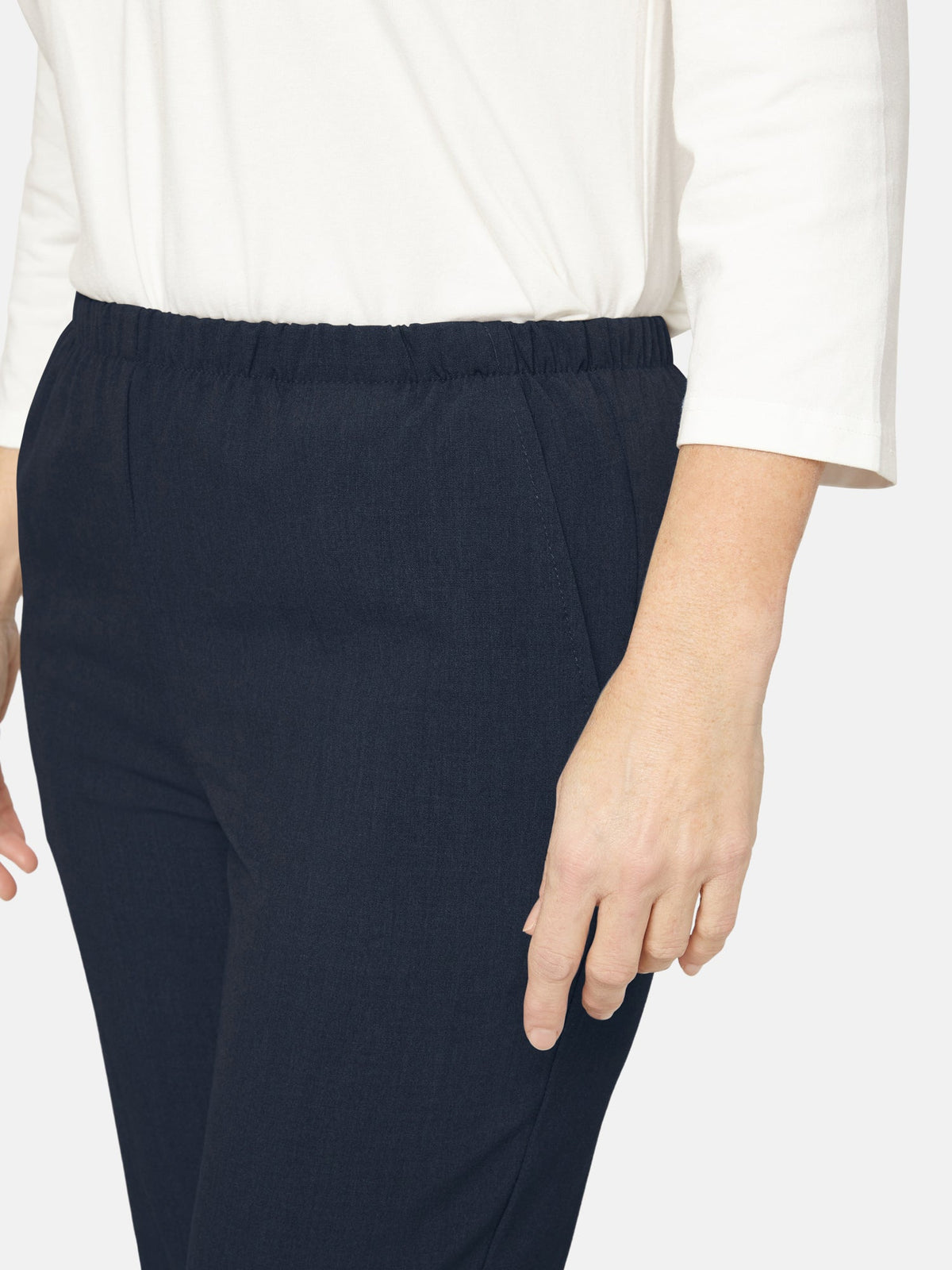 Sofie Bukser - Navy - Slim Fit / Elastik i Taljen
