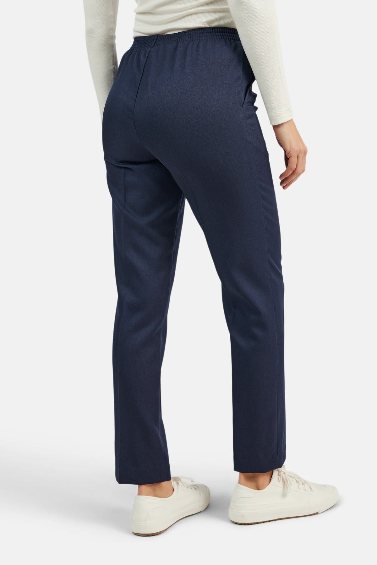 Anna Bukser - Navy - Regular Fit - Elastik i Taljen