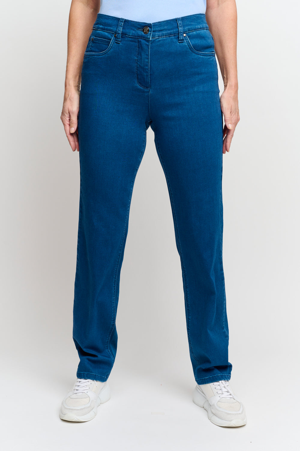 Ingrid Jeans - Blå - Straight Fit - Brede Lægge