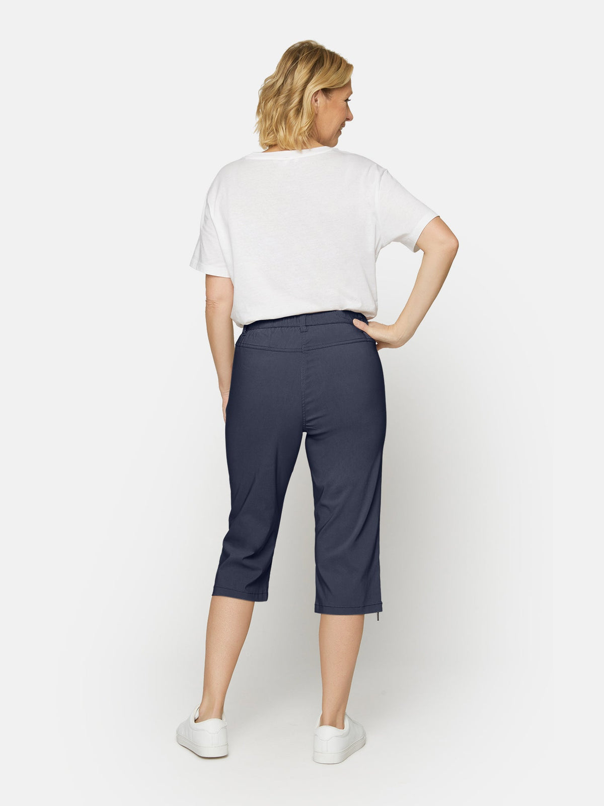 Capri Bukser - Navy - Lynlås Detalje