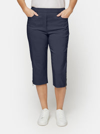 Capri Bukser - Navy - Lynlås Detalje