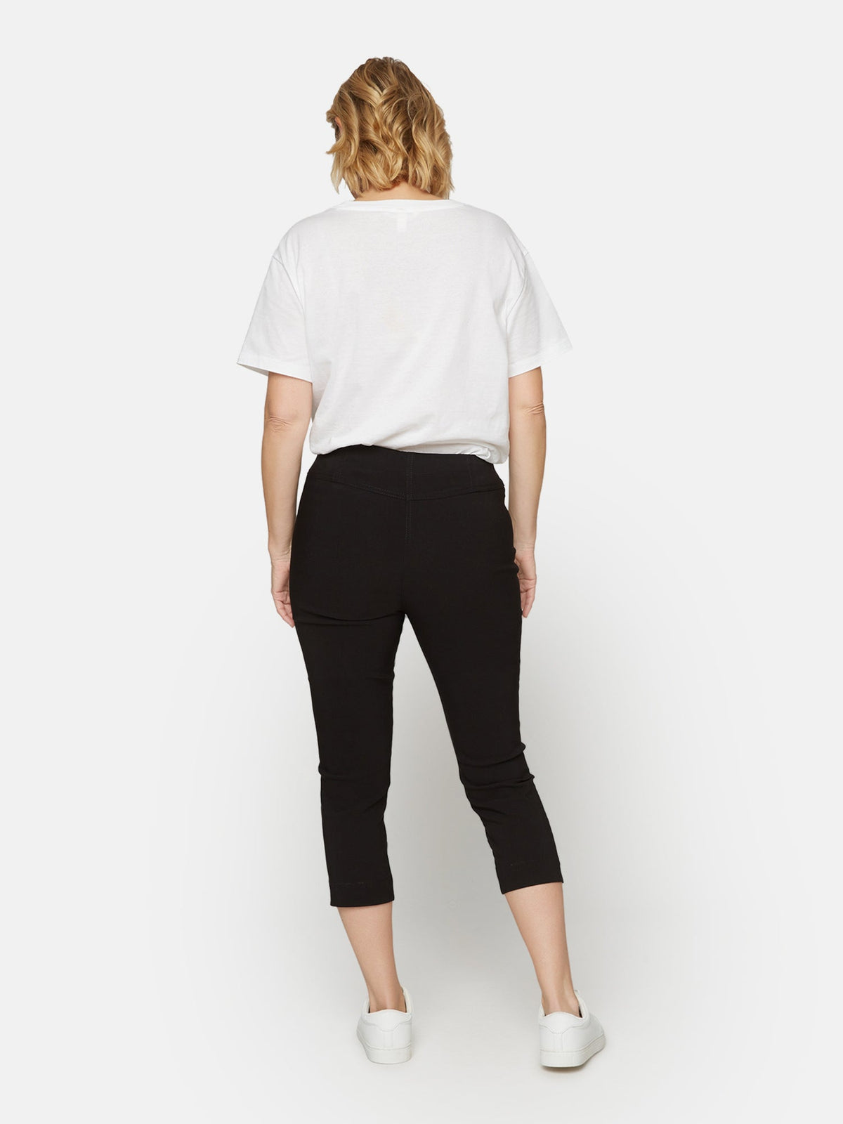 Capri Leggings - Sort - Elastik i Taljen