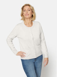 Cardigan Med Lomme - Råhvid