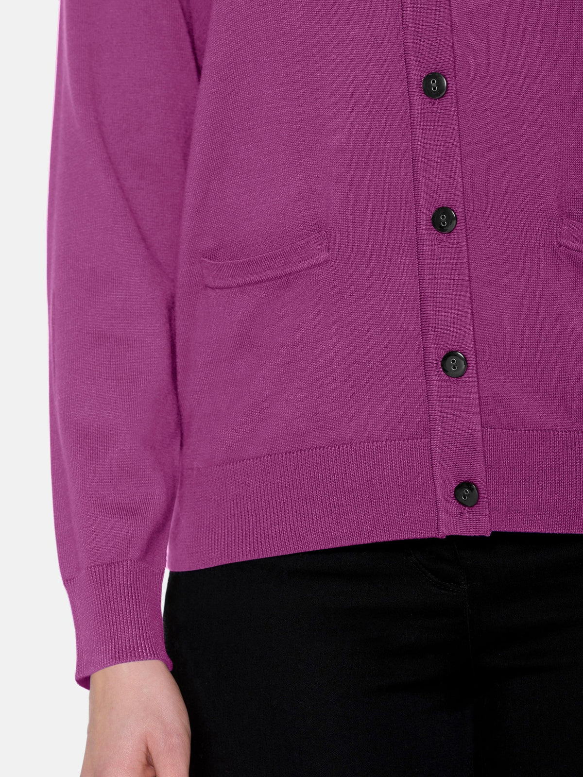 Cardigan Med Lomme - Fuchsia Pink