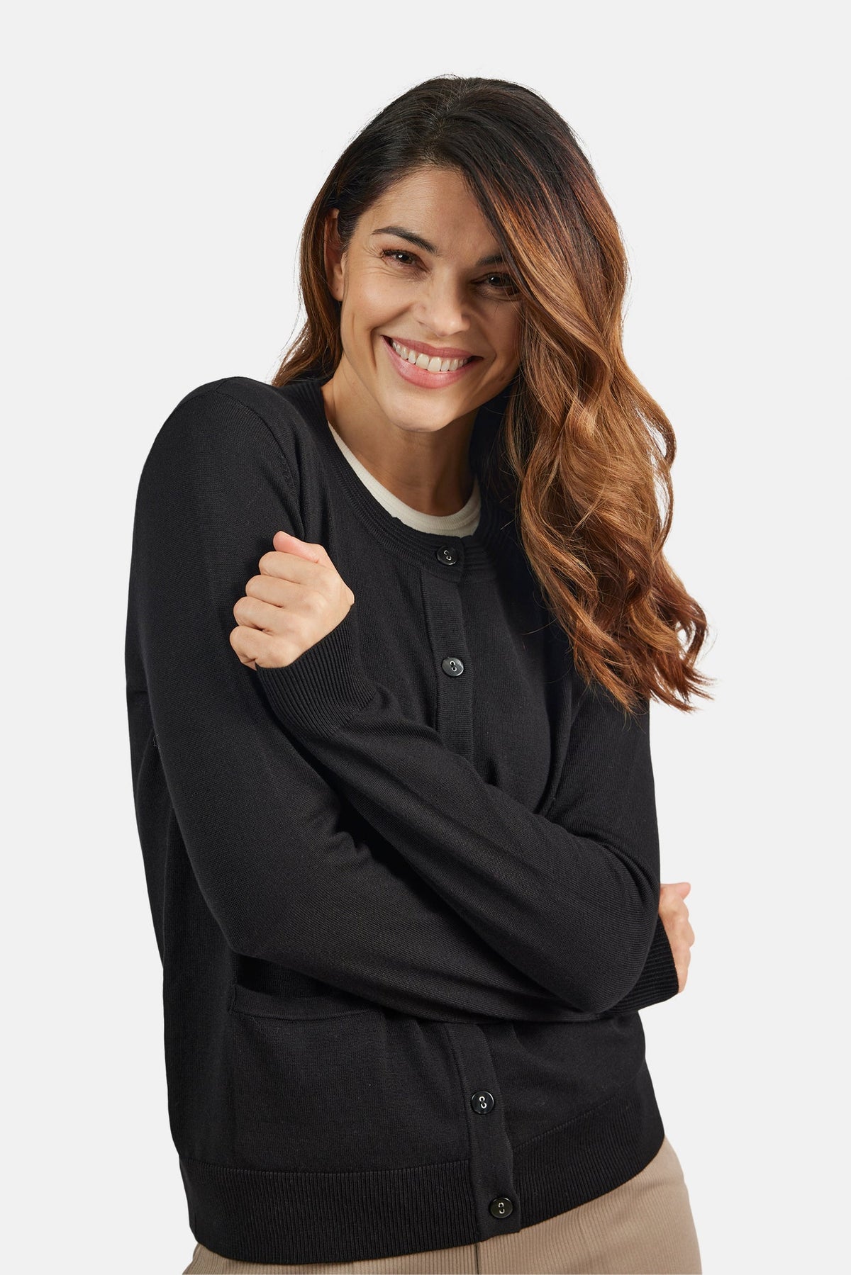 Cardigan Med Lomme - Sort