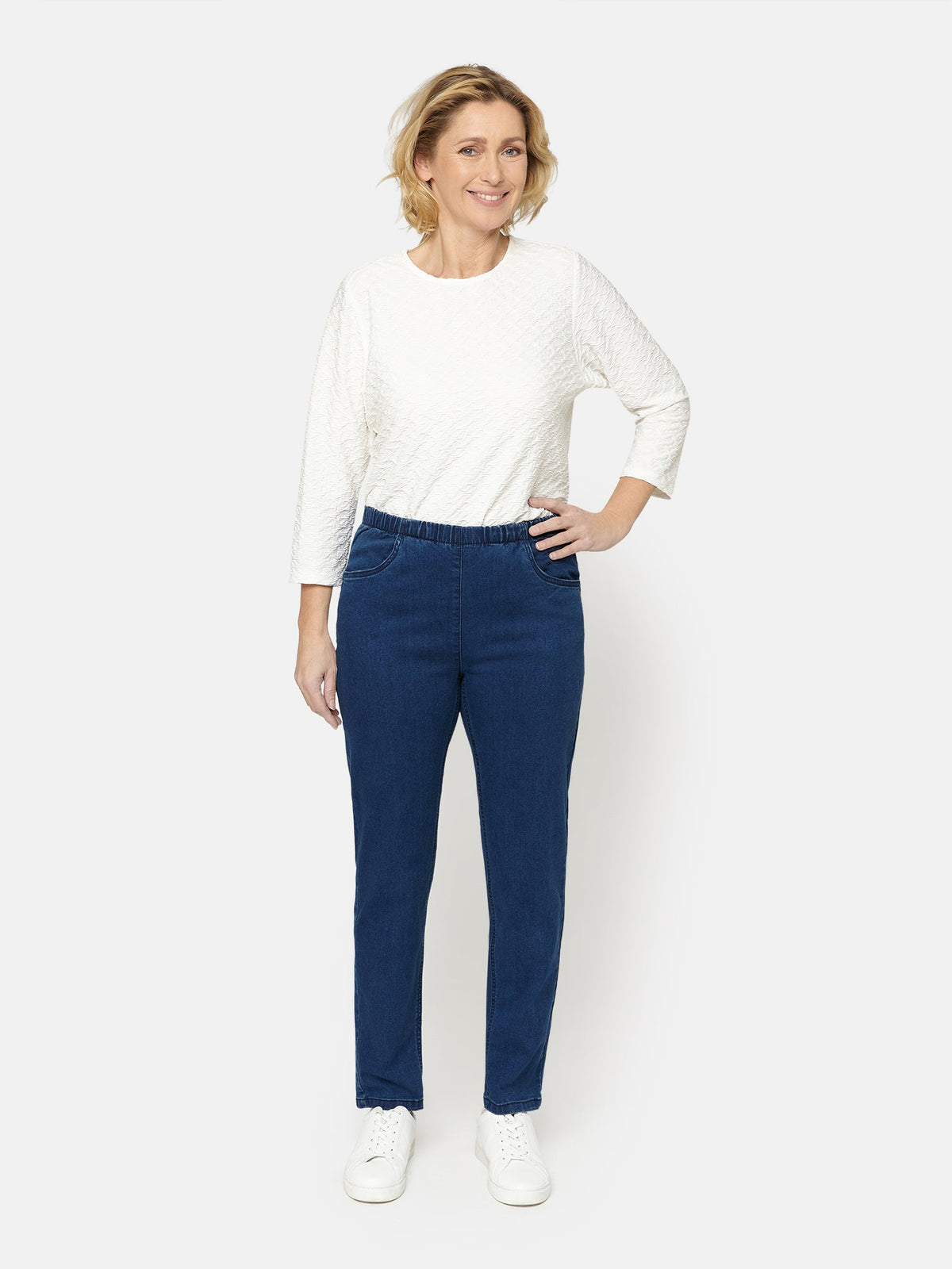 Sofie Jeans - Mørkeblå - Elastik i Taljen