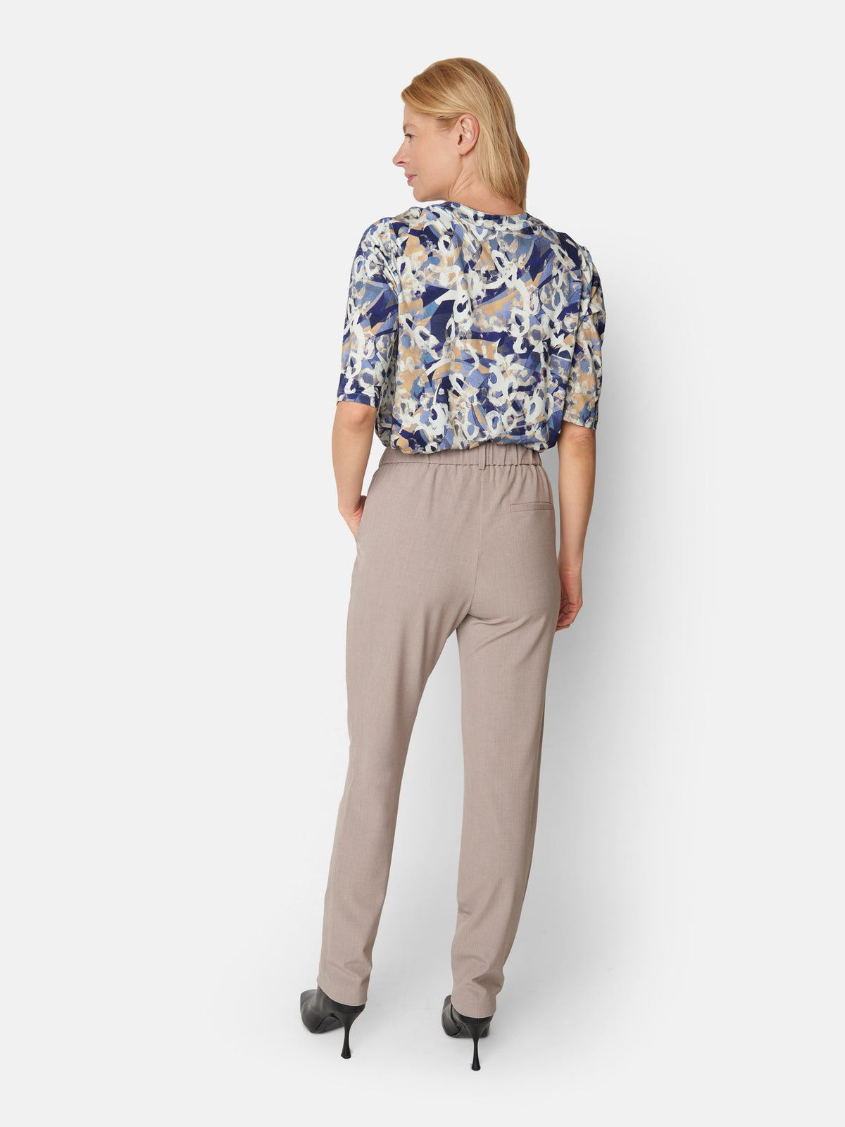 Sofie Bukser - Sand - Slim Fit / Elastik i Taljen