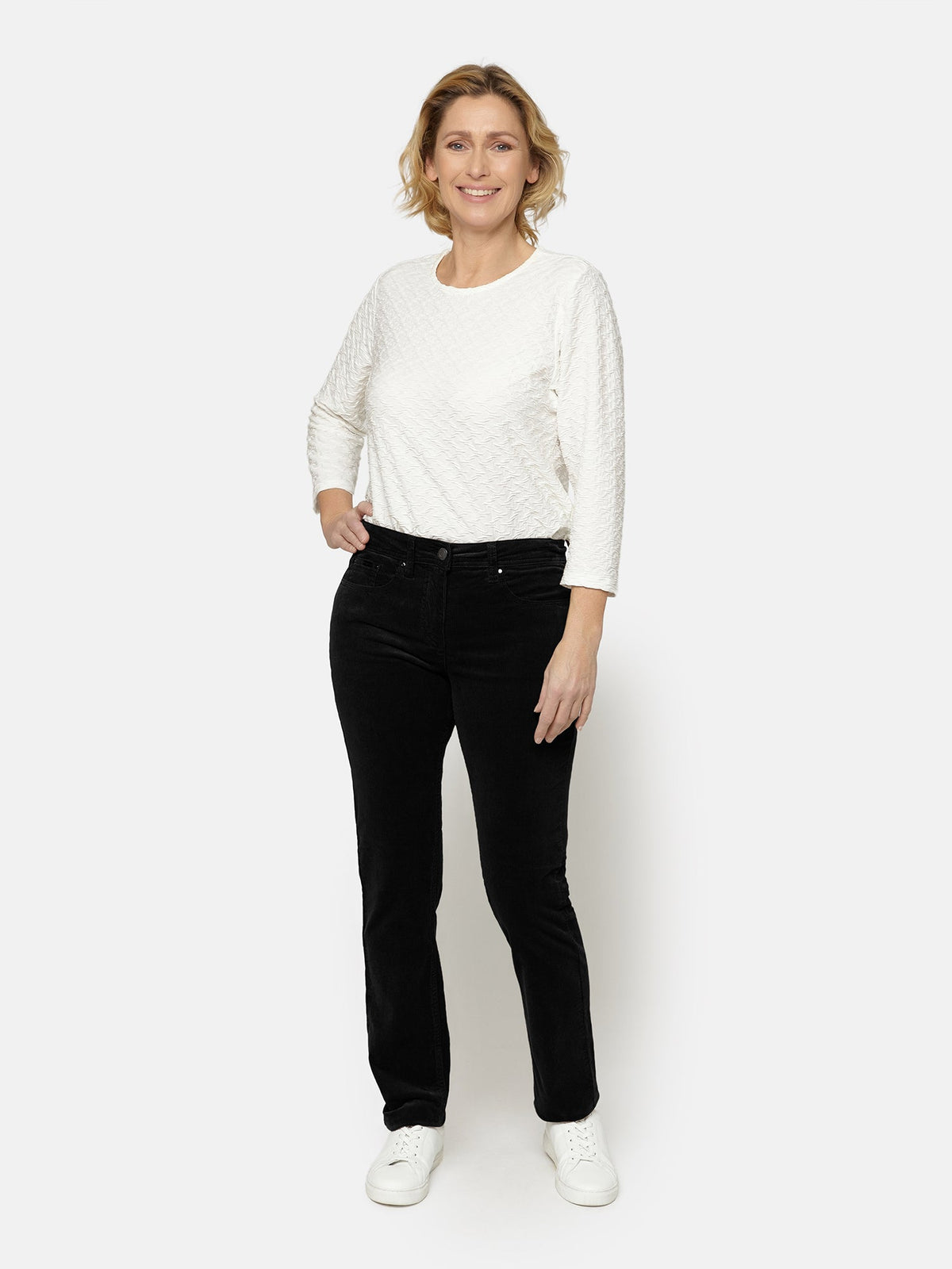 Madelaine Fløjlsbukser - Sort - Straight Fit