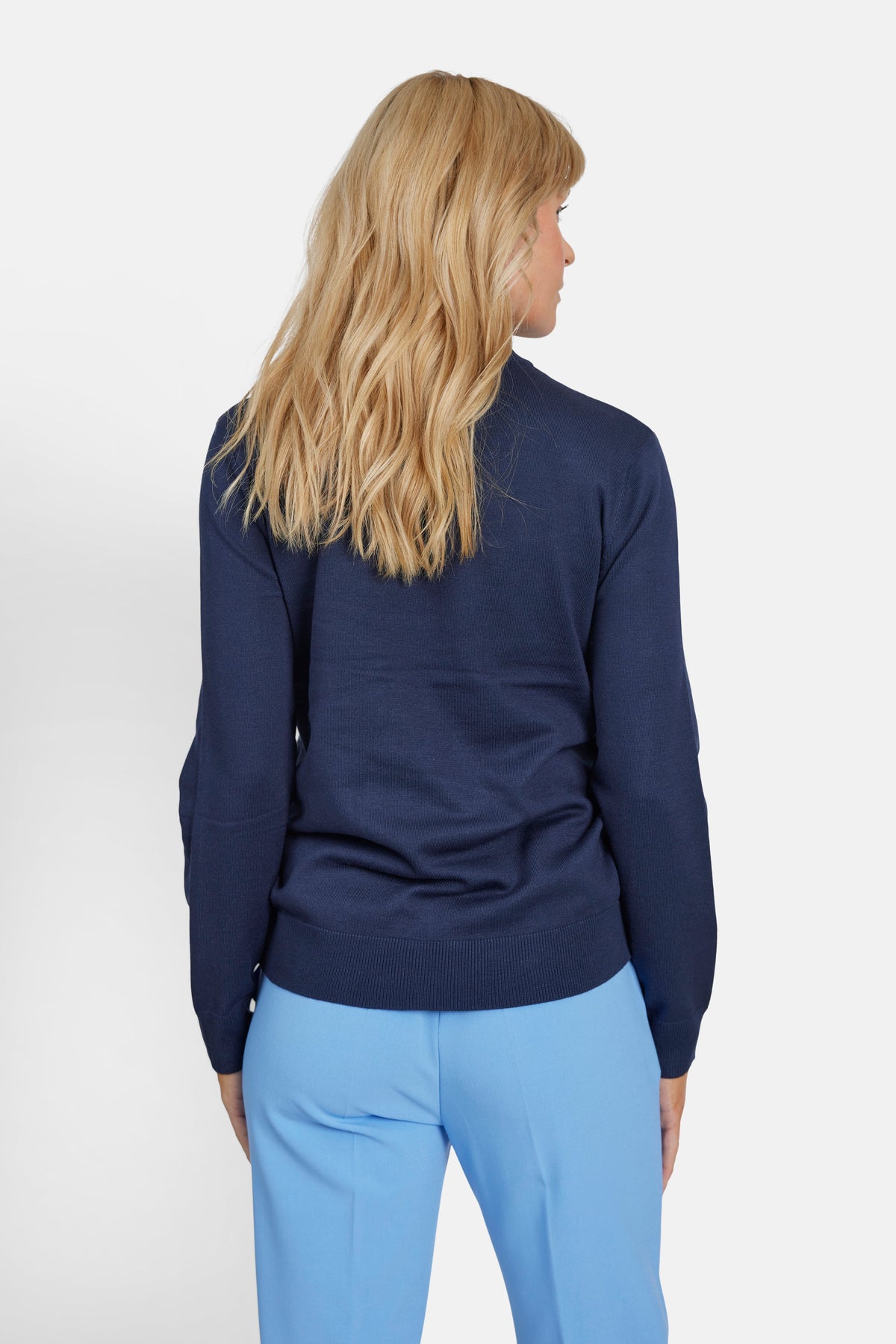 Langærmet Strik - Navy