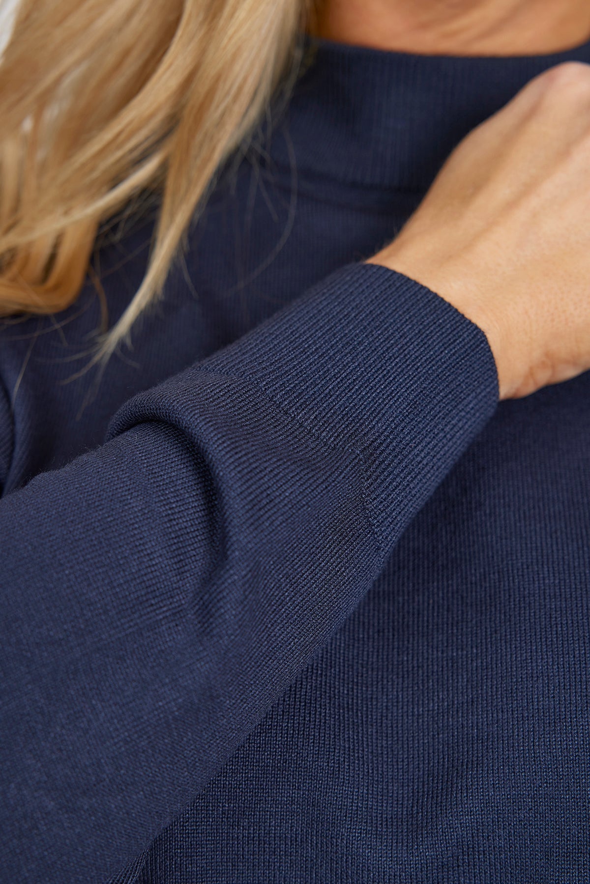 Langærmet Strik - Navy
