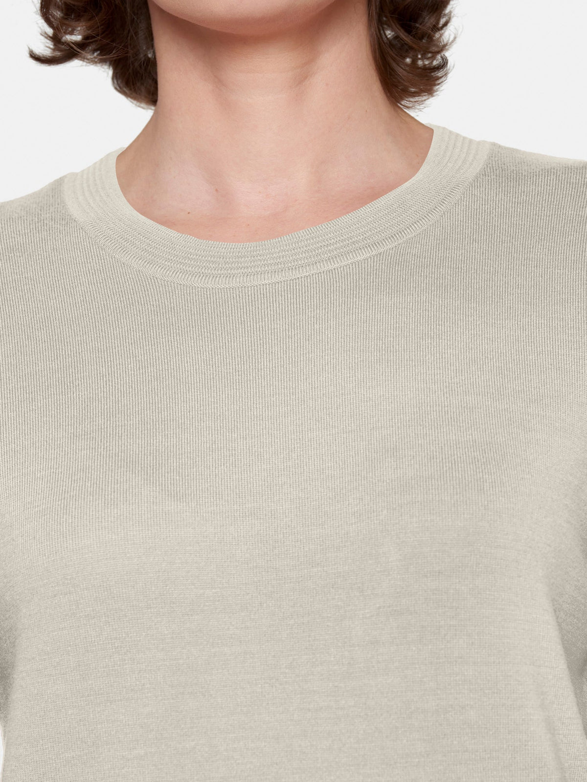 Langærmet Strik - Beige Melange
