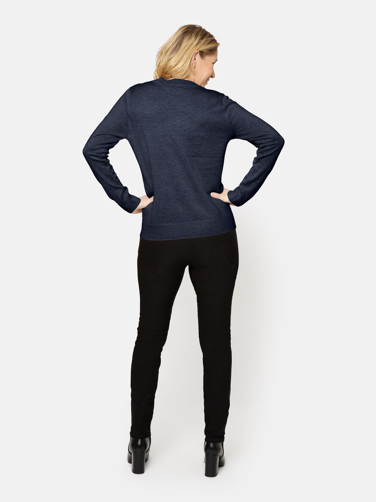 Langærmet Strik - Navy
