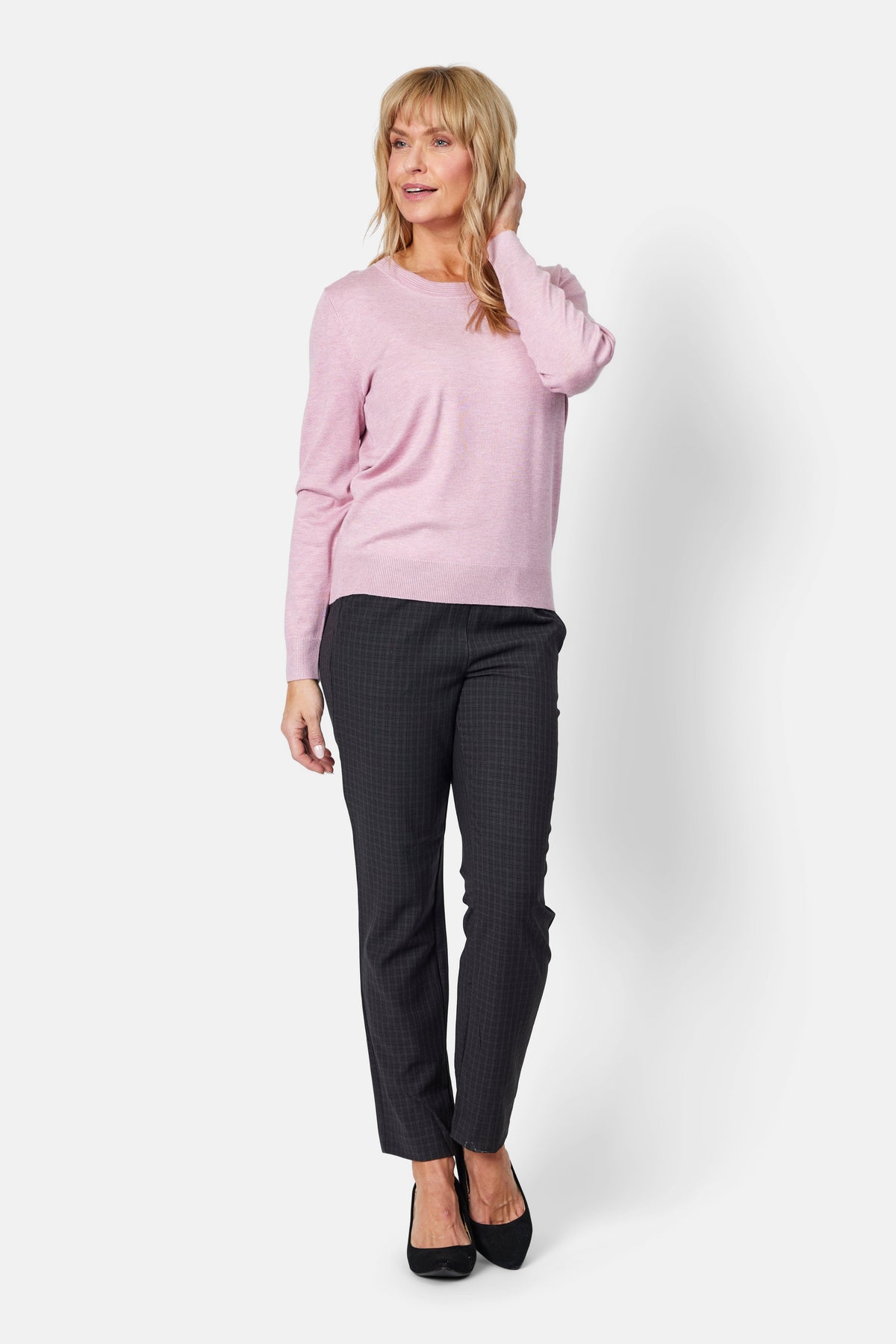 Langærmet Strik - Rosa
