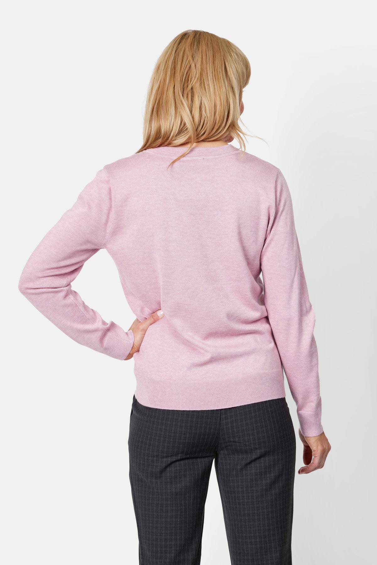 Langærmet Strik - Rosa