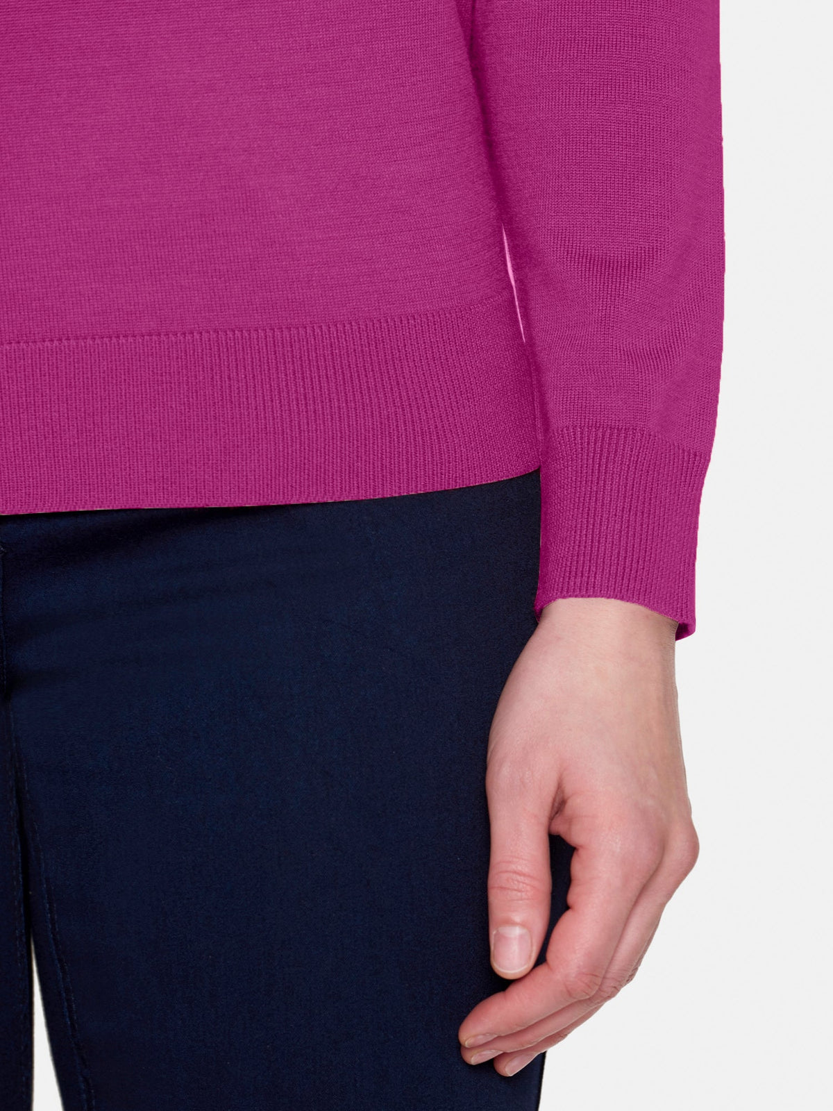 Langærmet Strik - Fuchsia Pink