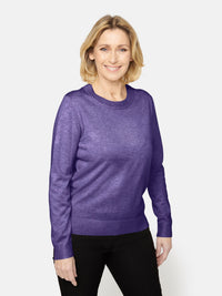 Langærmet Strik - Lilla