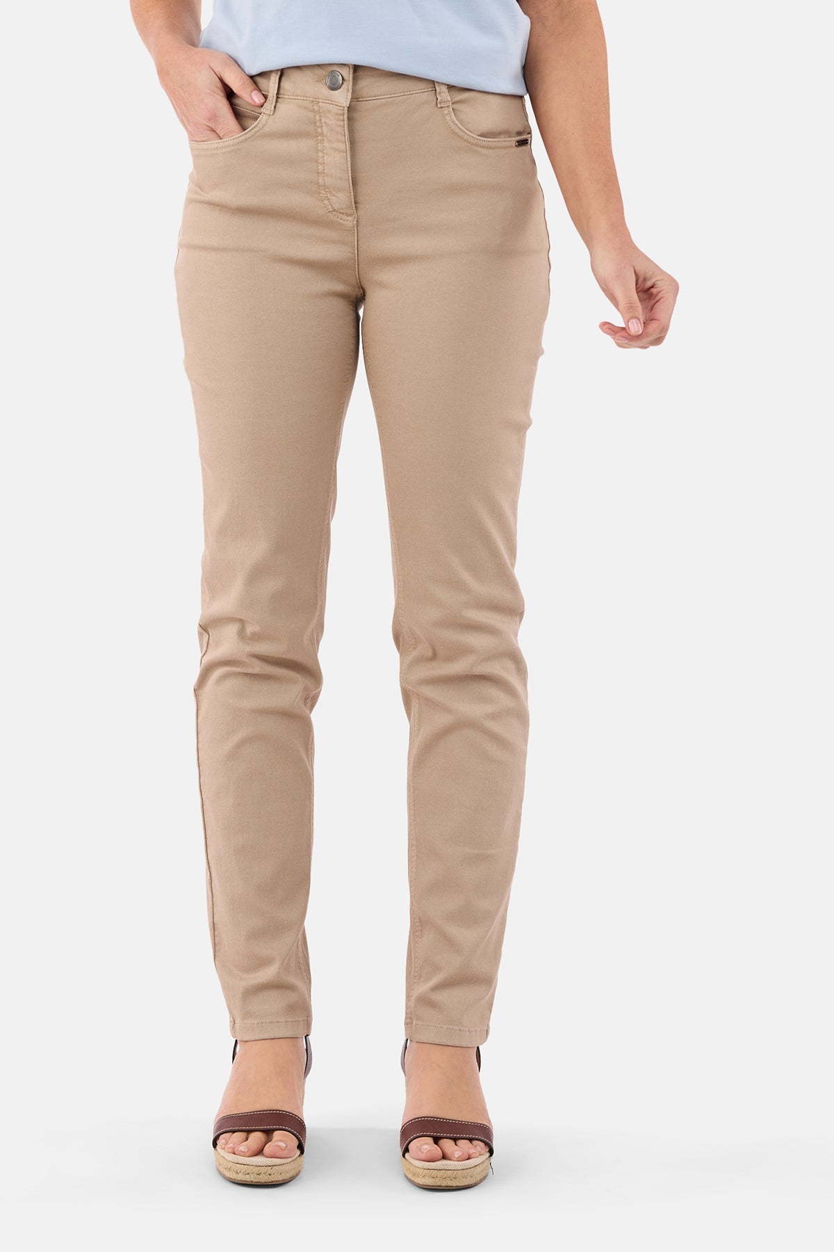 Madelaine Superstretch Jeans - Sand - Straight Fit