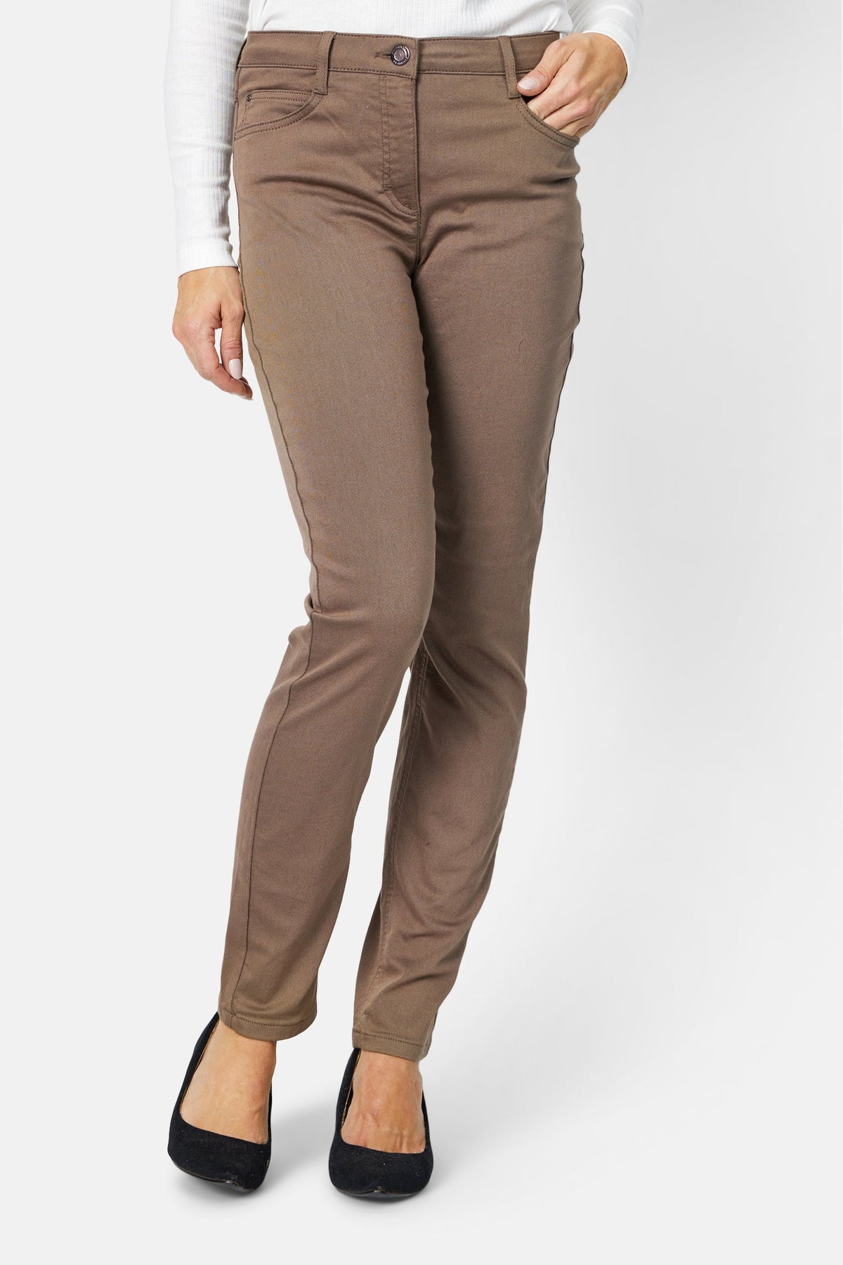 Madelaine Superstretch Jeans  - Brun - Straight Fit