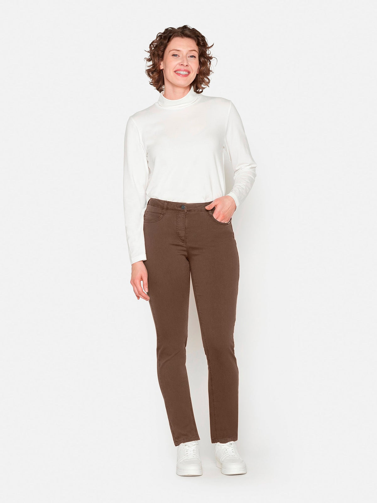 Madelaine Superstretch Jeans - Brun - Straight Fit