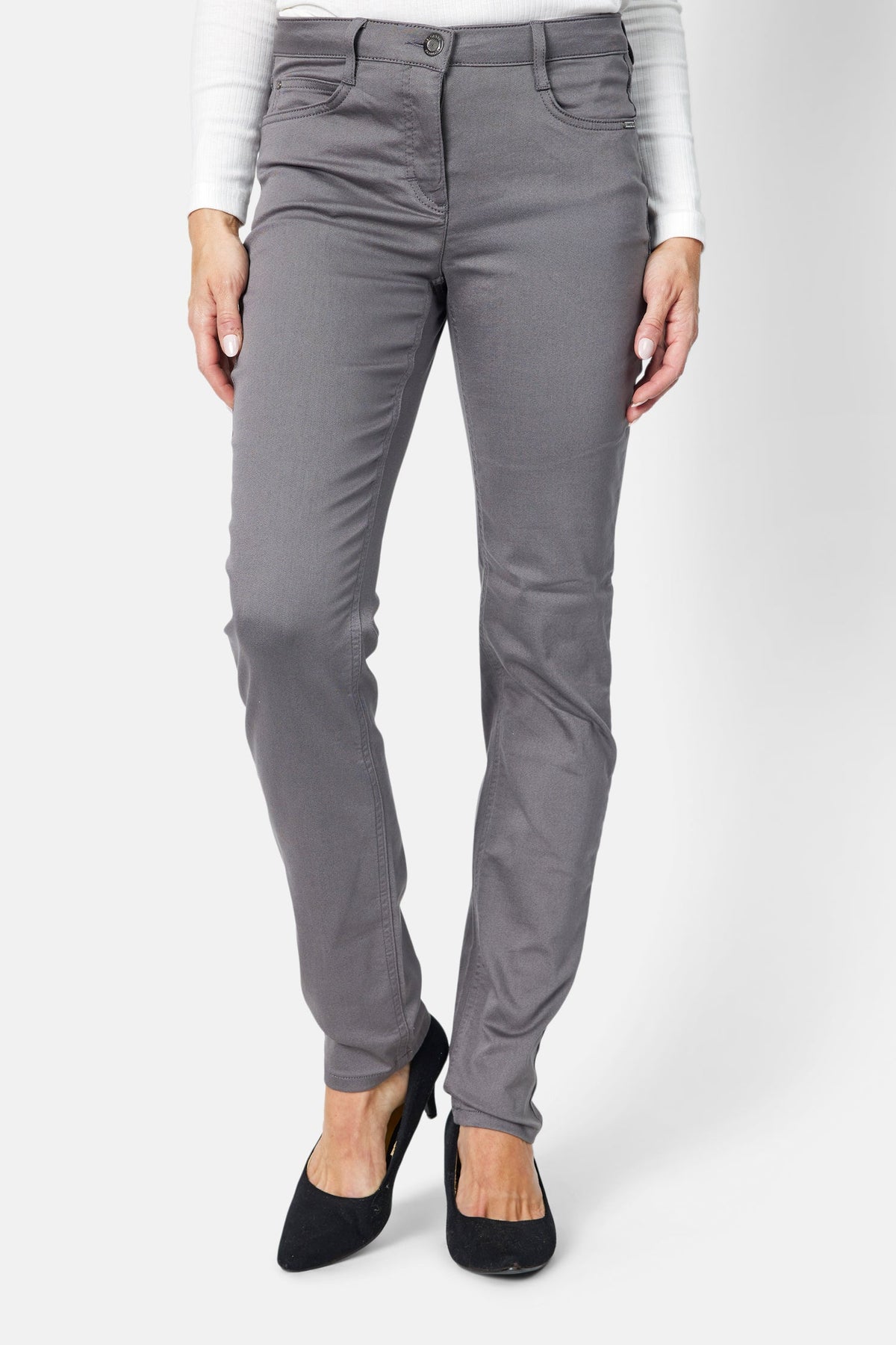 Madelaine Superstretch Jeans - Grå -  Straight Fit