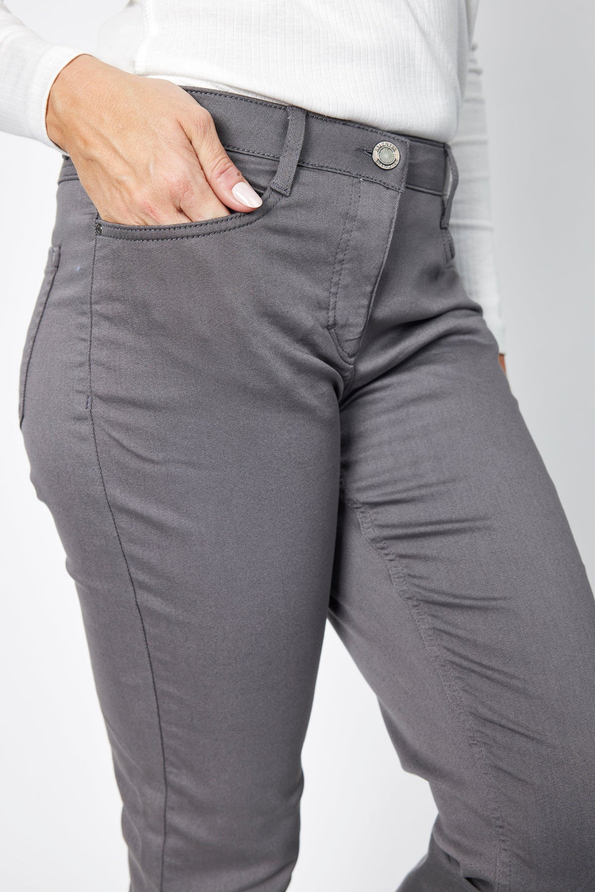Madelaine Superstretch Jeans - Grå -  Straight Fit