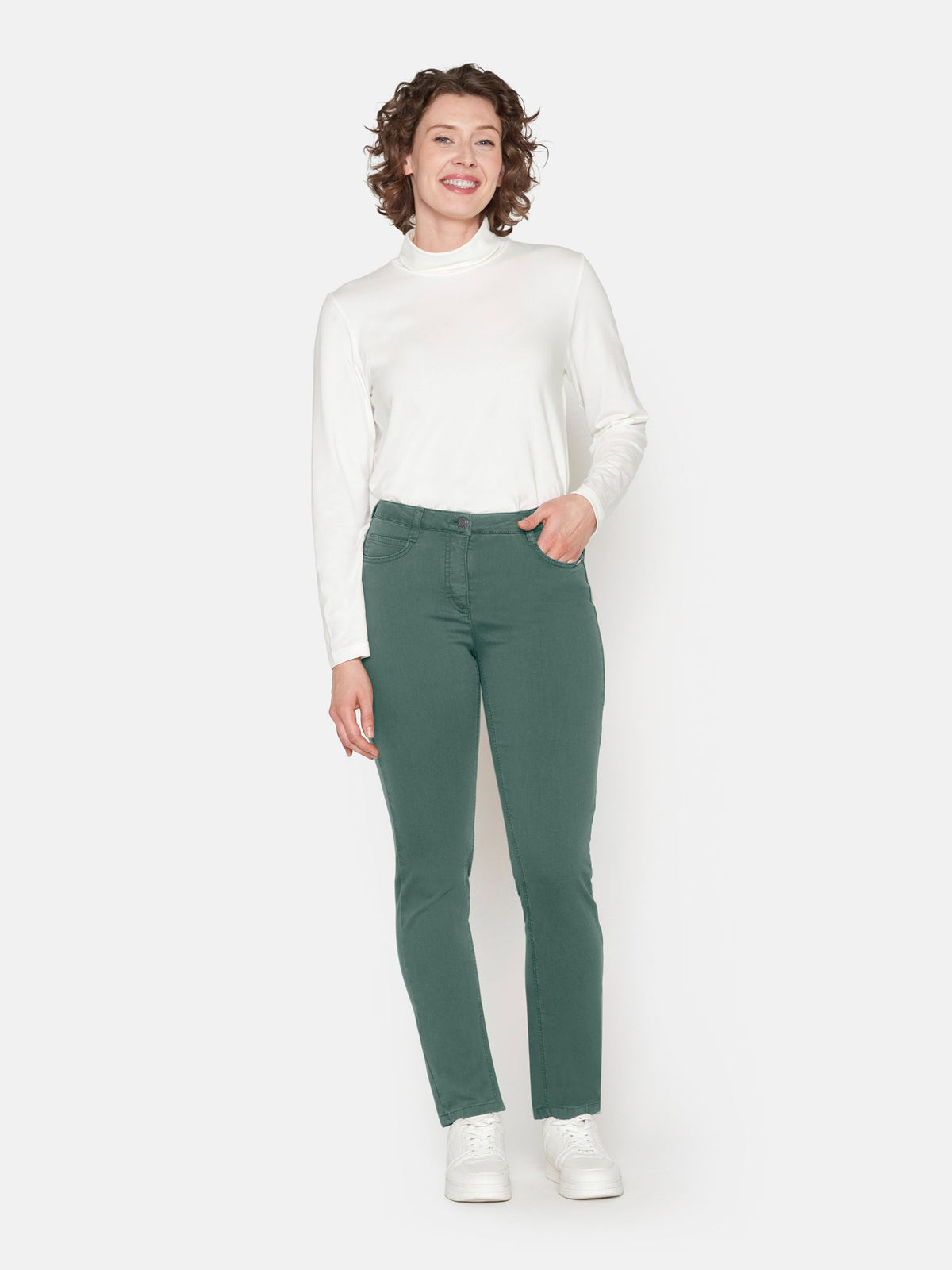 Madelaine Superstretch Jeans - Grøn - Straight Fit