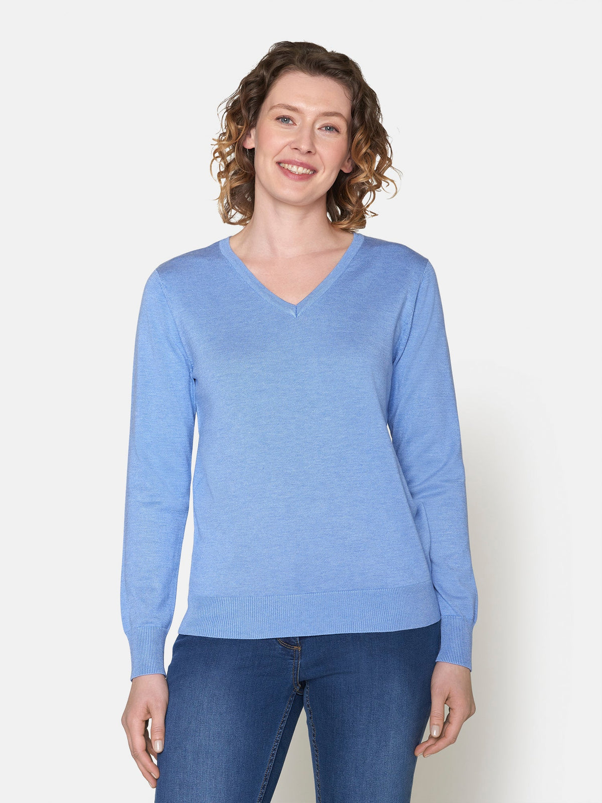 Pullover Med V-hals - Sky Blue