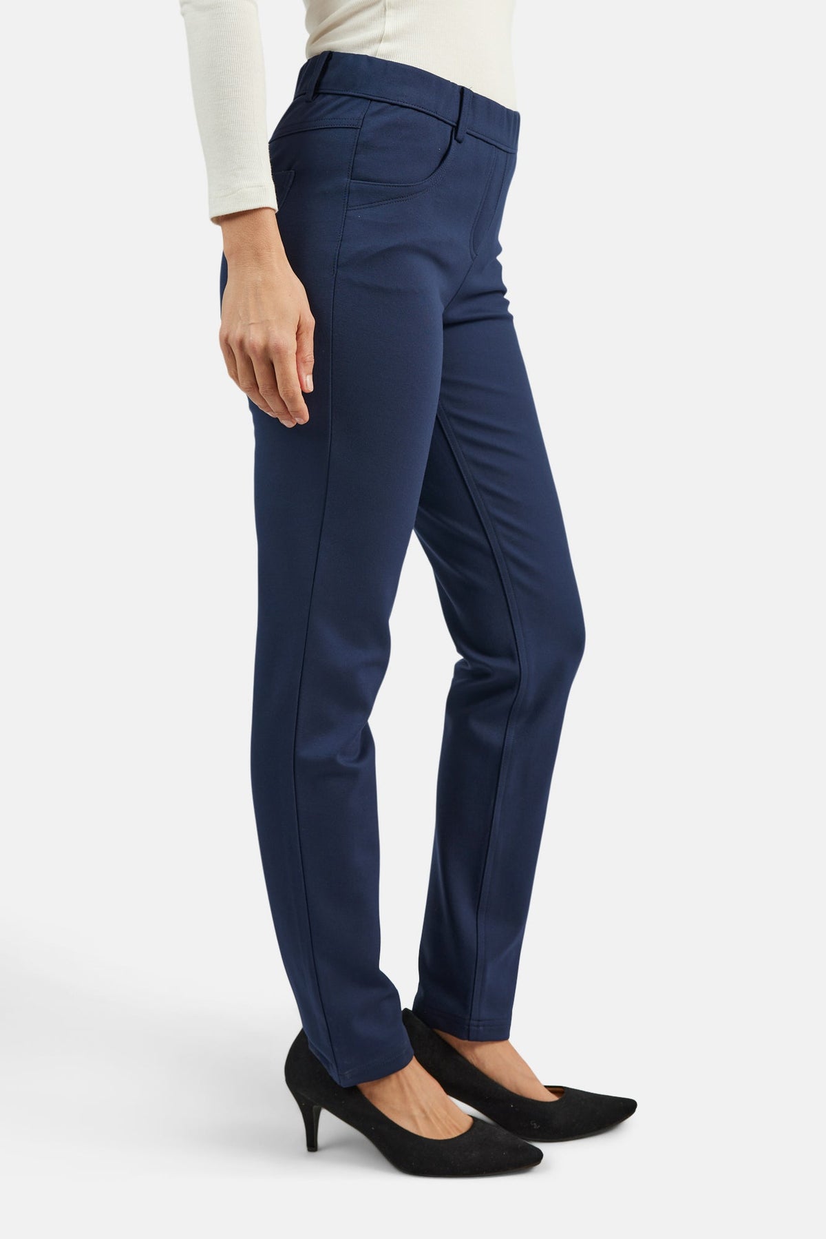 Bukser - Mørkeblå - Slim Fit / Elastik i Taljen