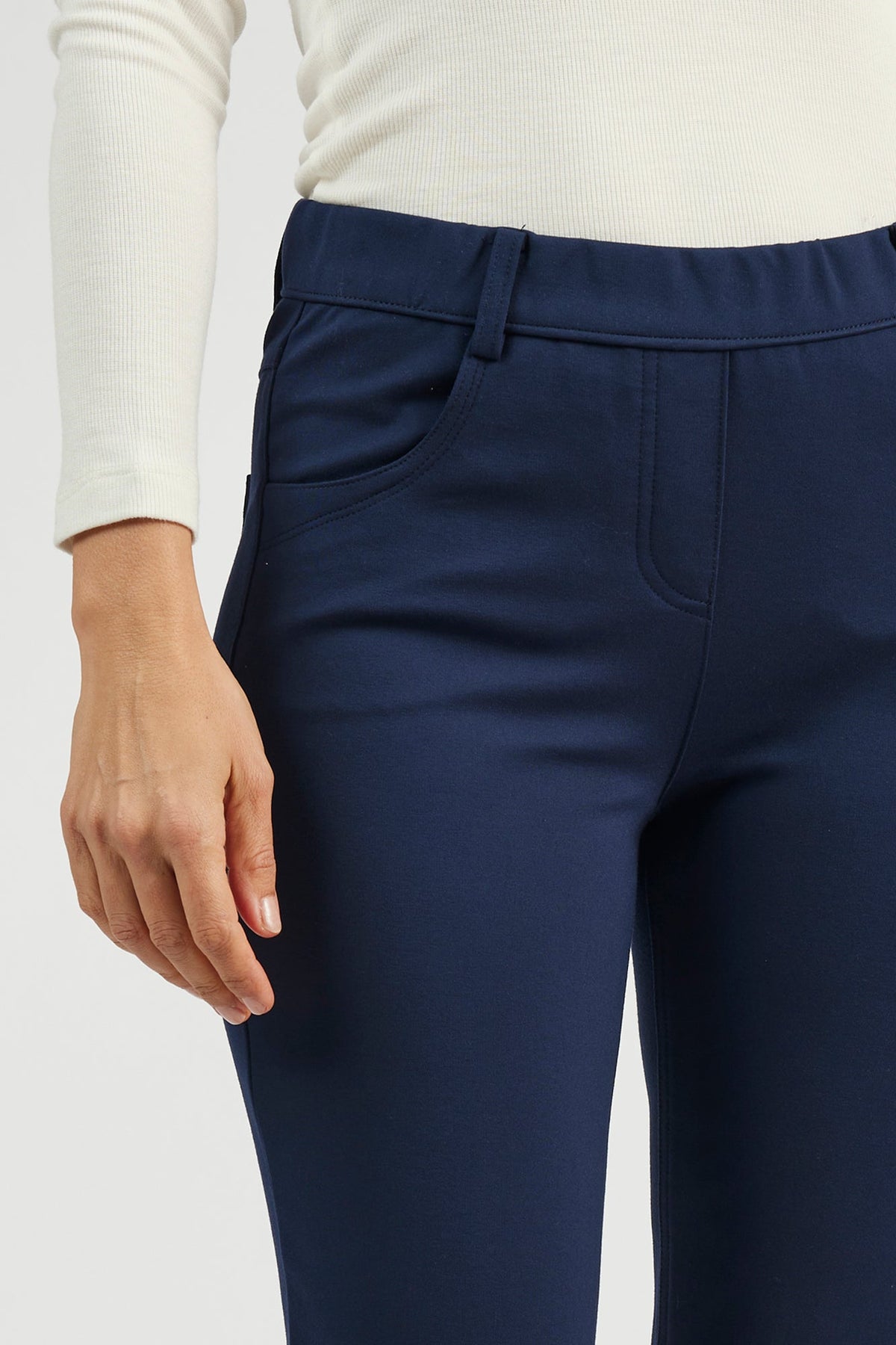 Bukser - Mørkeblå - Slim Fit / Elastik i Taljen