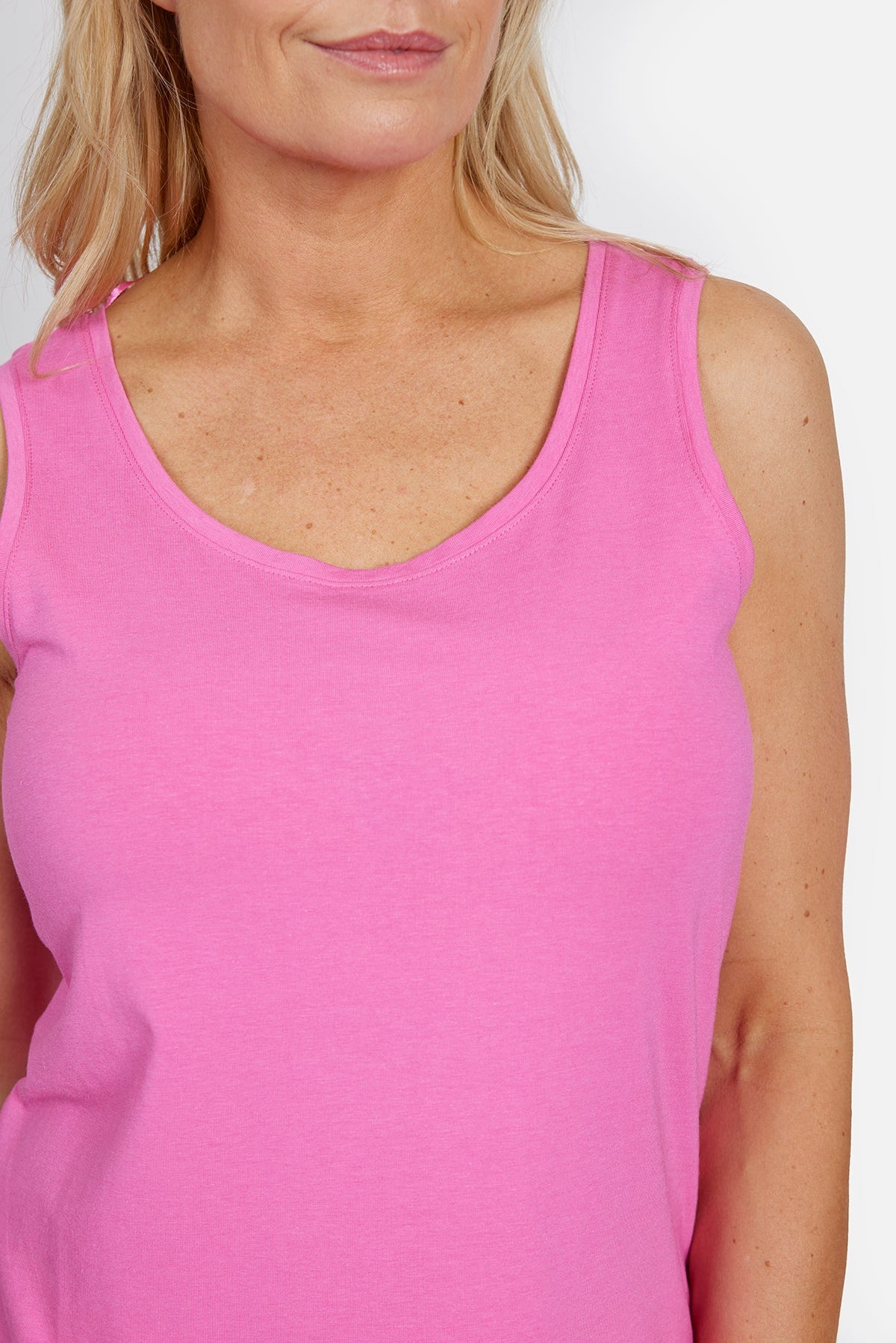Basis Top - Pink - Rund Hals