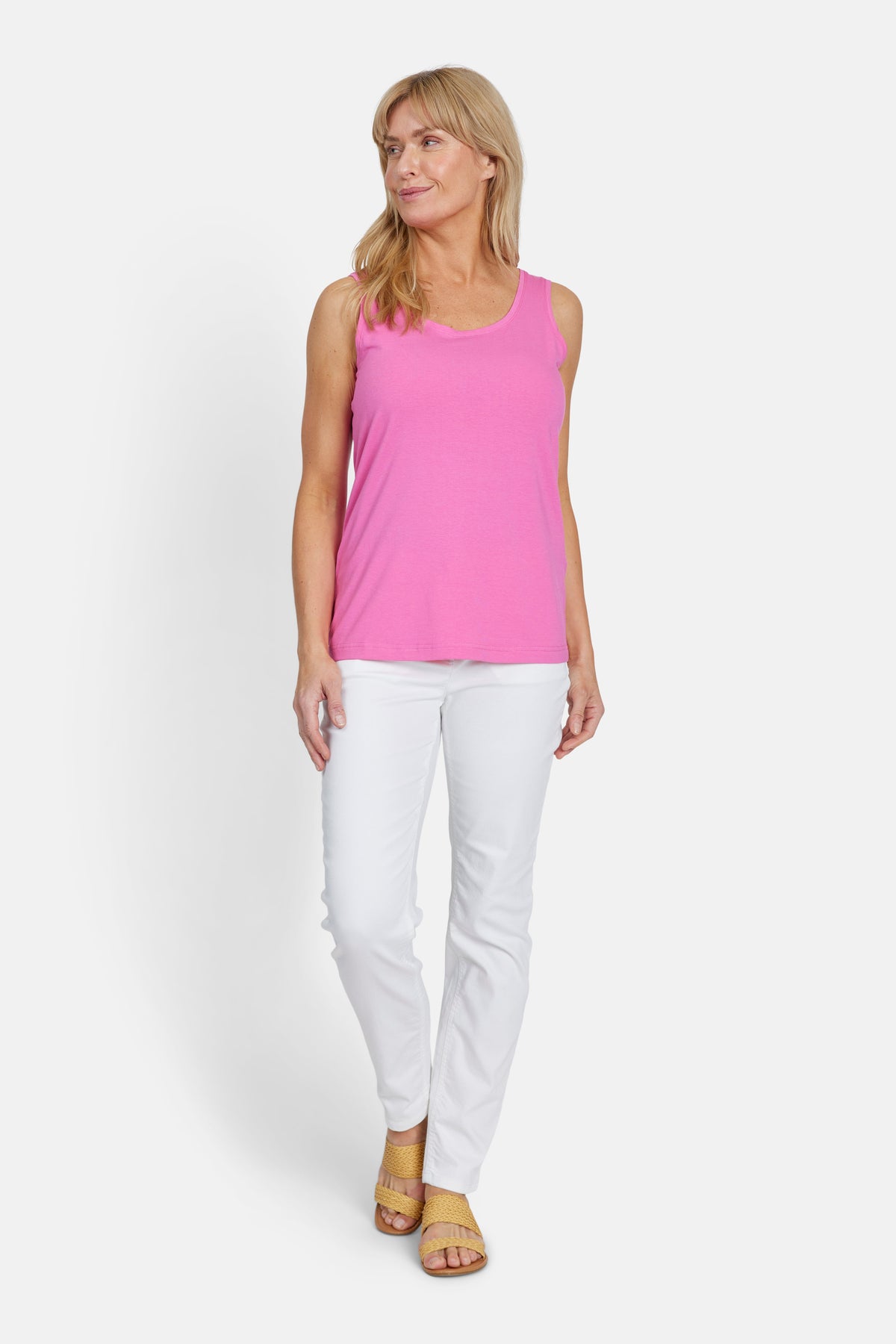 Basis Top - Pink - Rund Hals