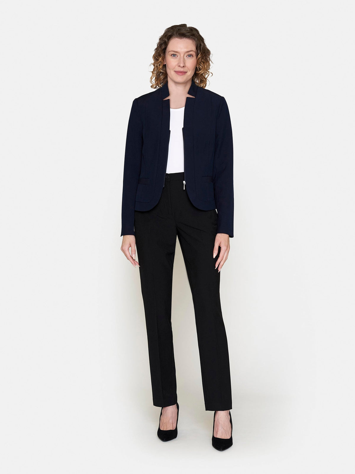 Blazer Med Lynlås - Navy