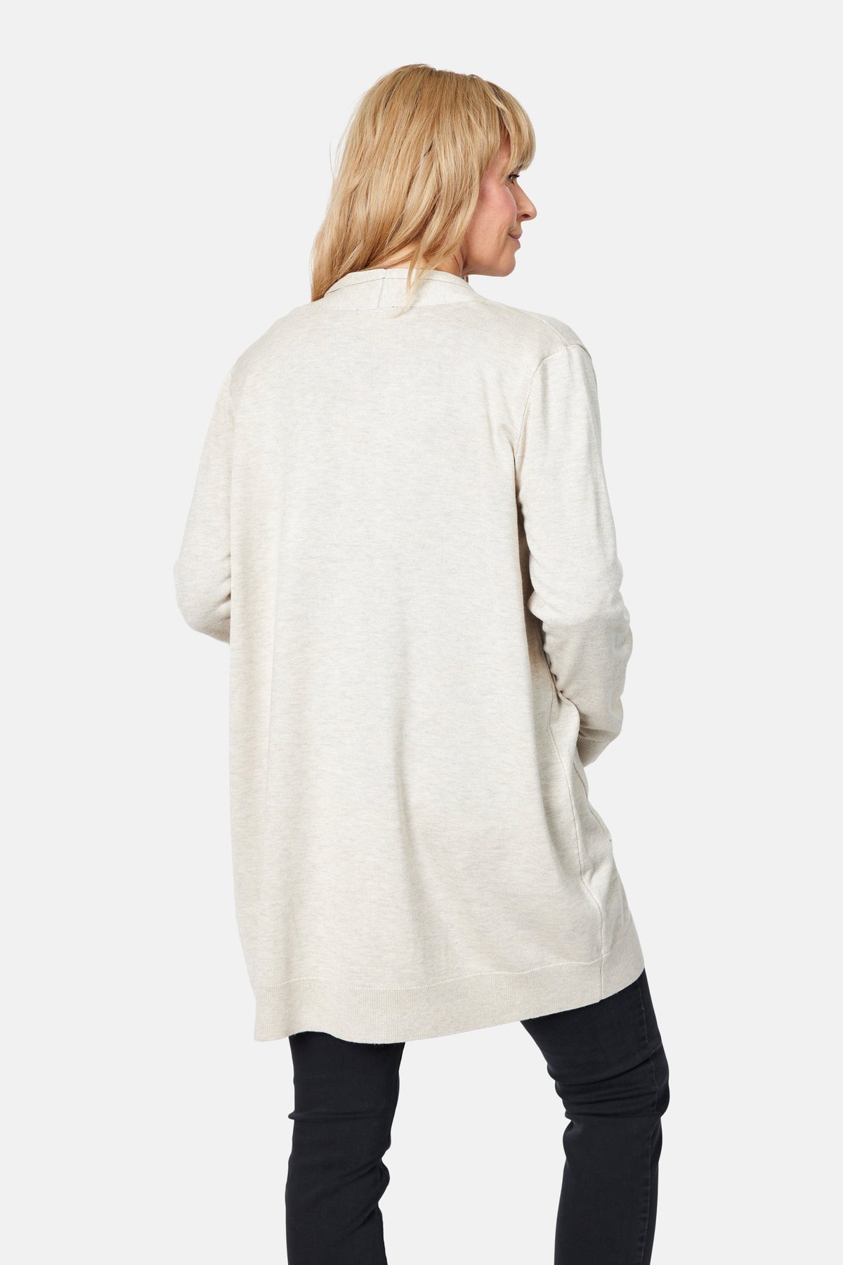 Strik Cardigan - Råhvid - Med Lommer