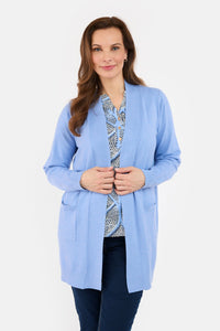 Strik Cardigan - Lyseblå - Med Lommer