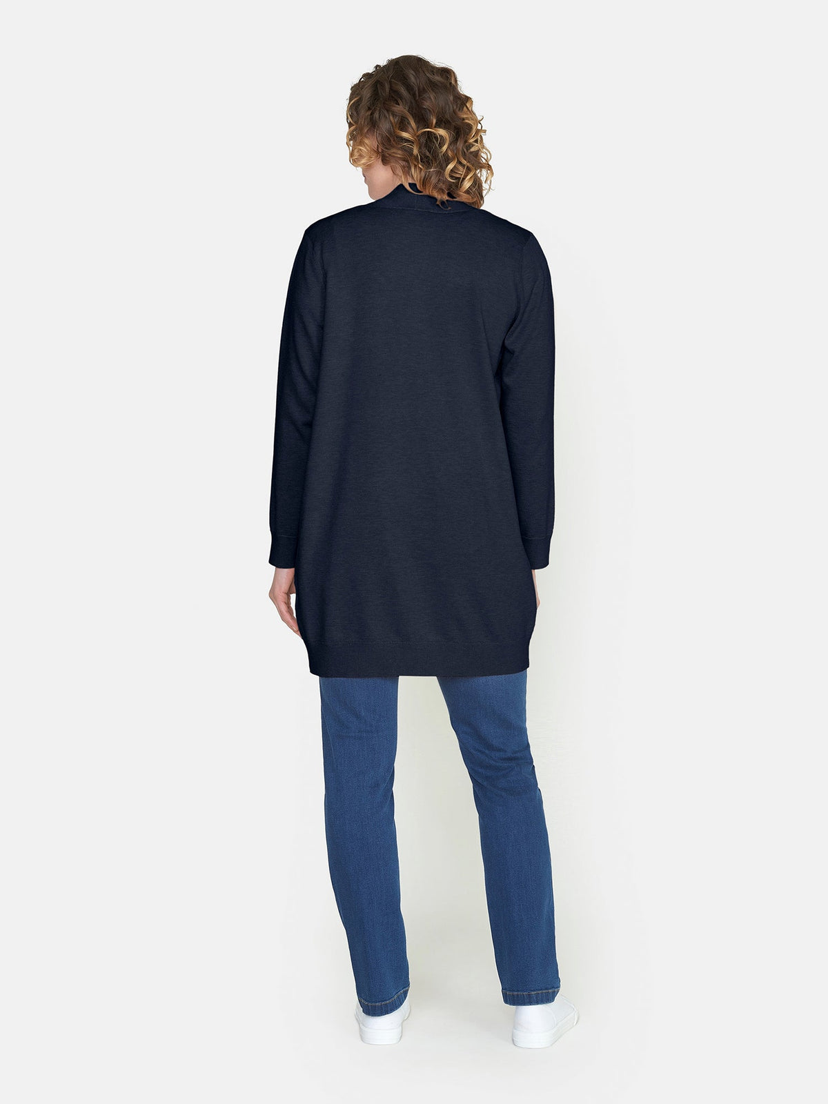 Strik Cardigan - Navy - Med Lommer