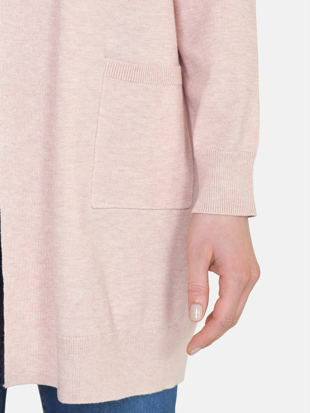 Strik Cardigan - Lyserød - Med Lommer