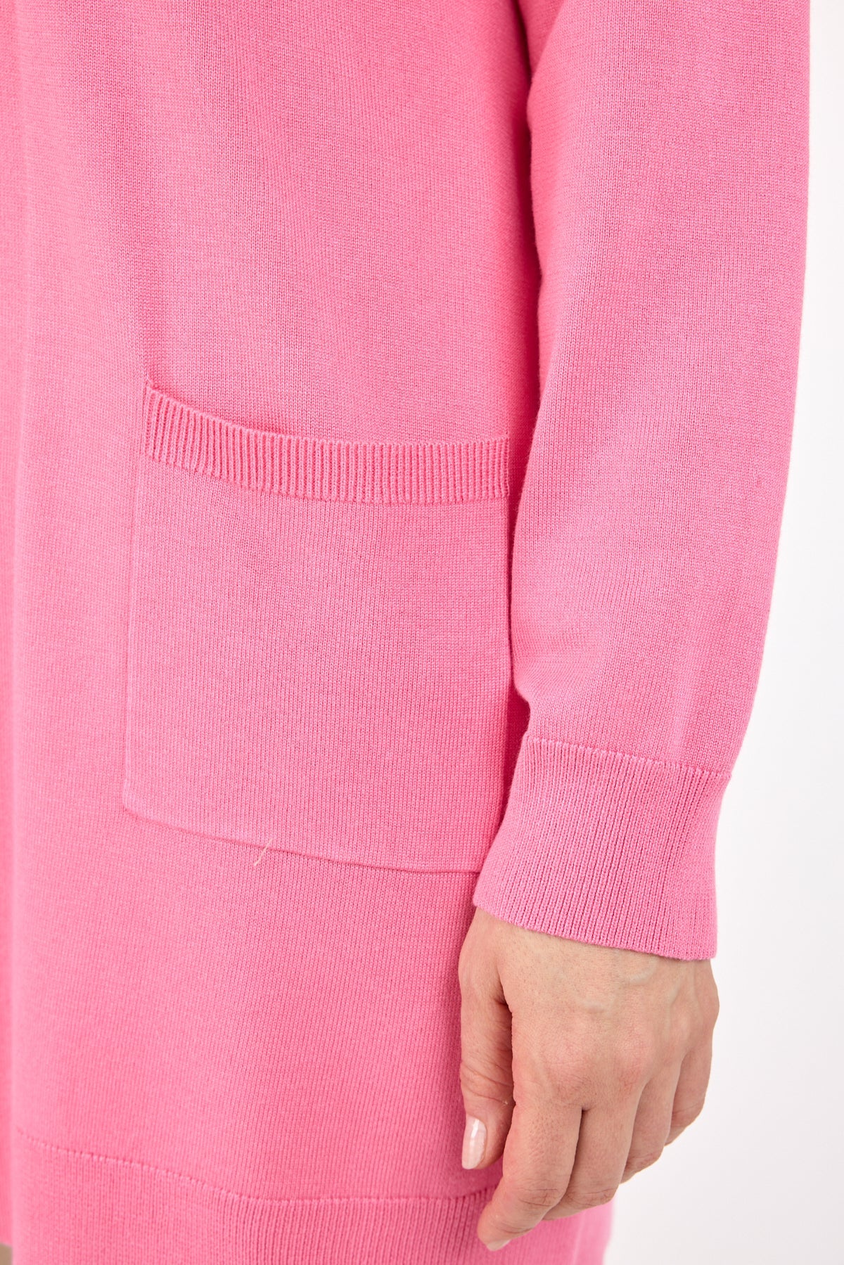Strik Cardigan - Pink - Med Lommer