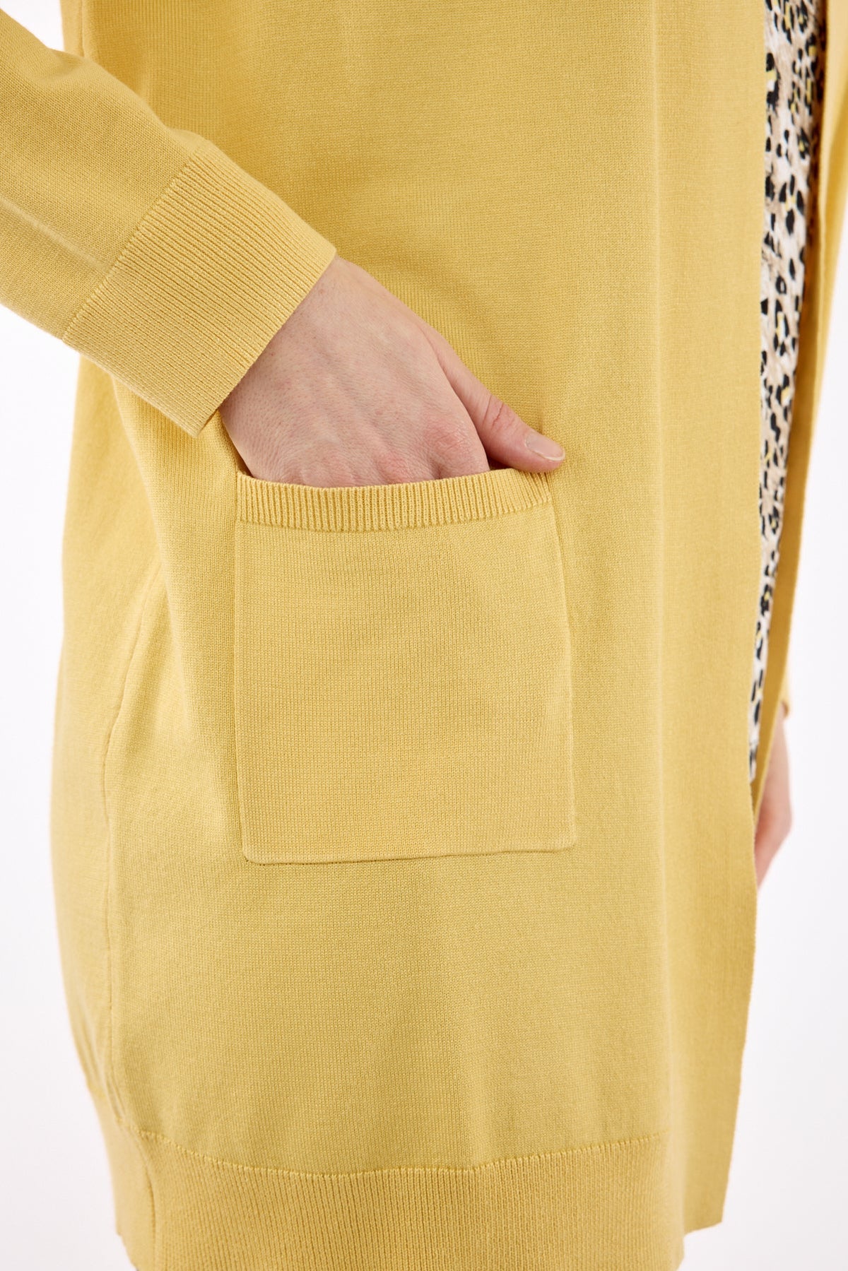 Strik Cardigan - Gul - Med Lommer
