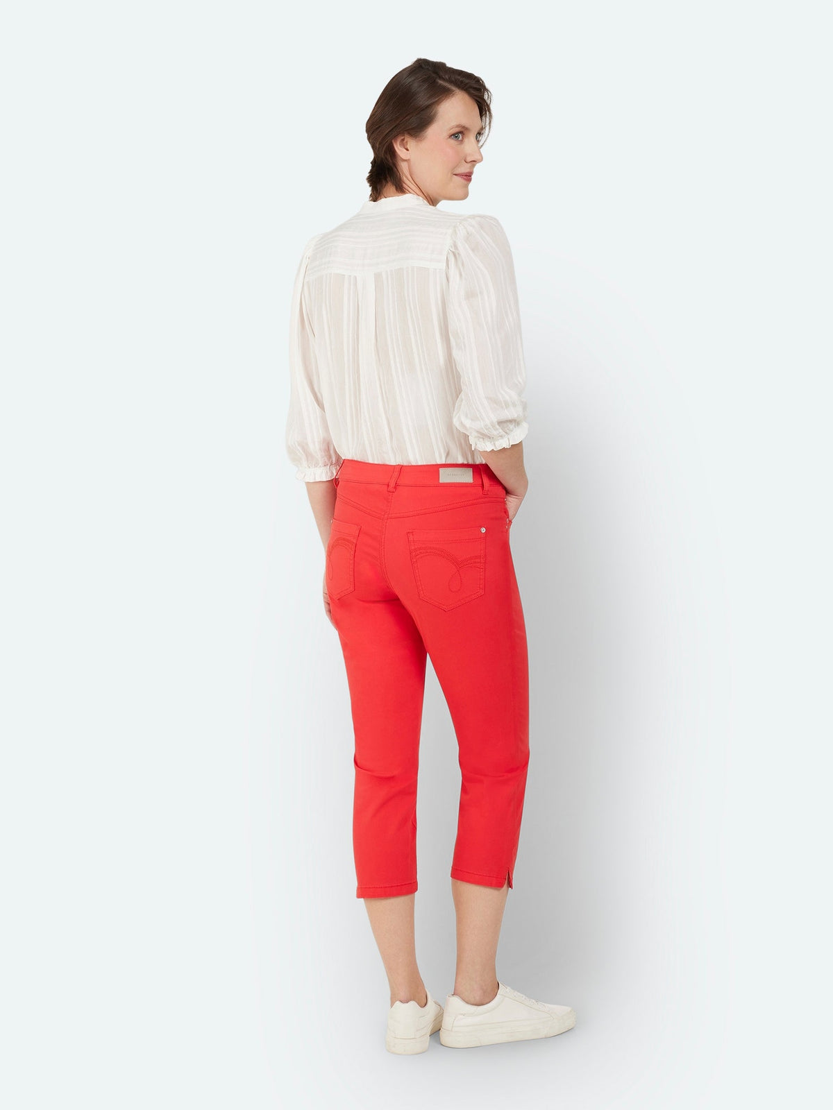 Madelaine Capri Bukser - Rød - Straight Fit